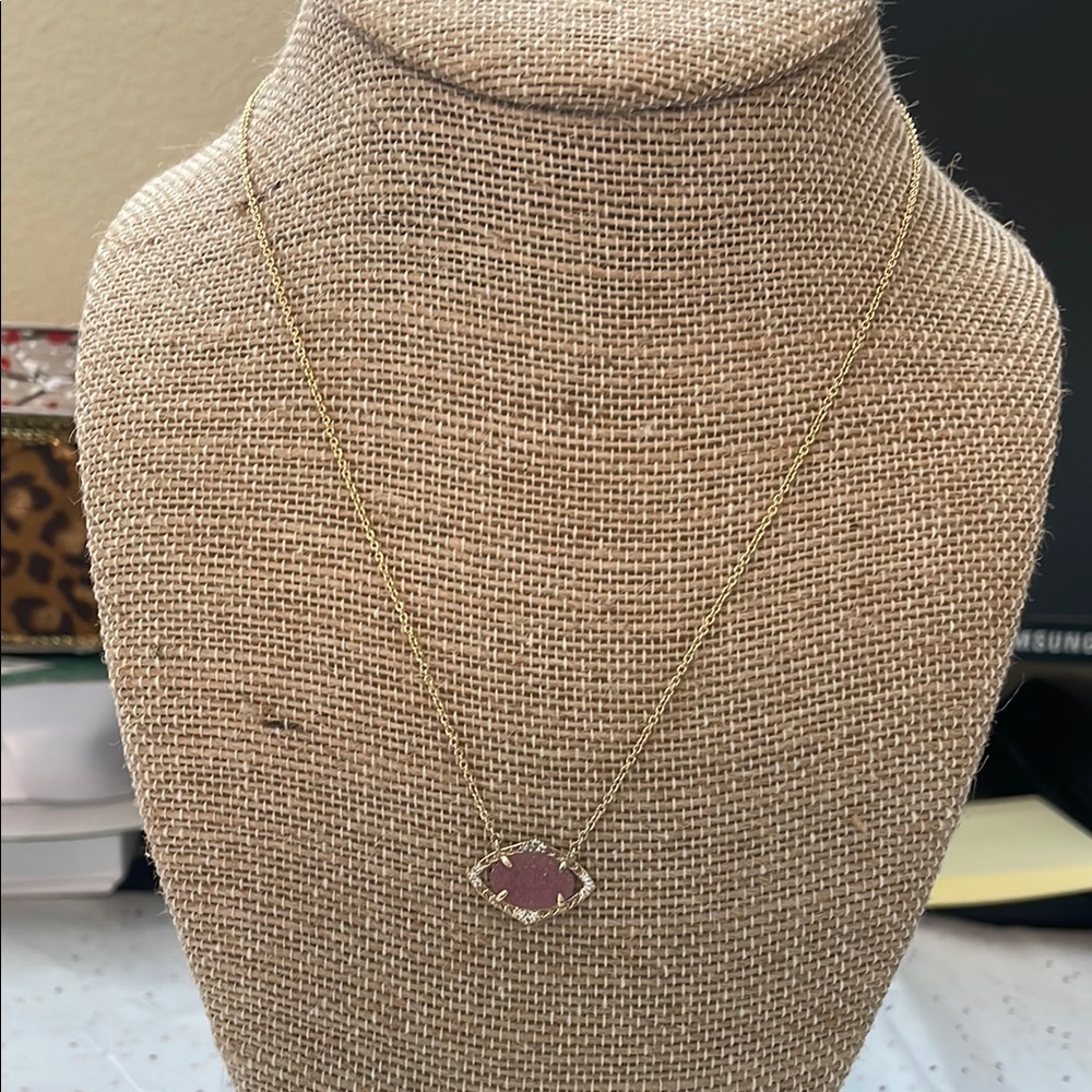 Stella & Dot Gold and Pink Minimalist Necklace